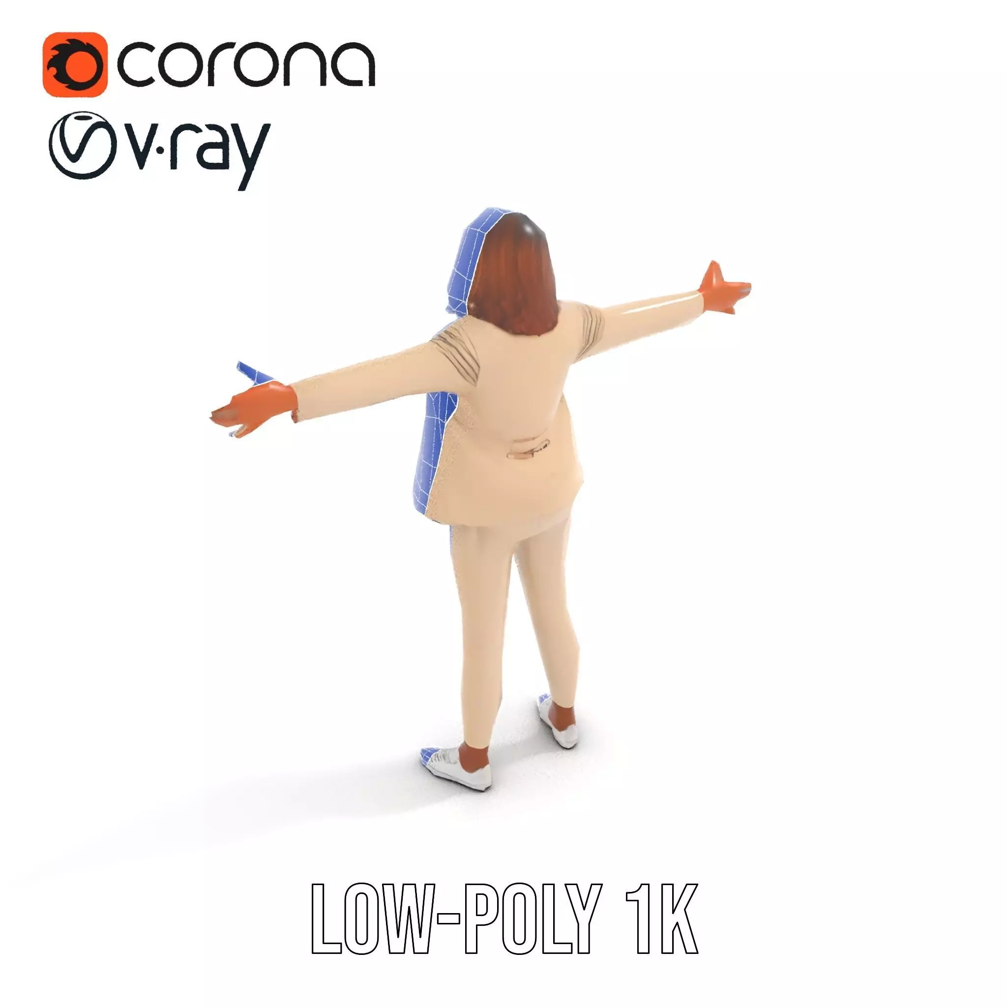 Stylish Business Attire Model Pack with Dynamic Pose Low-poly 3D model_22