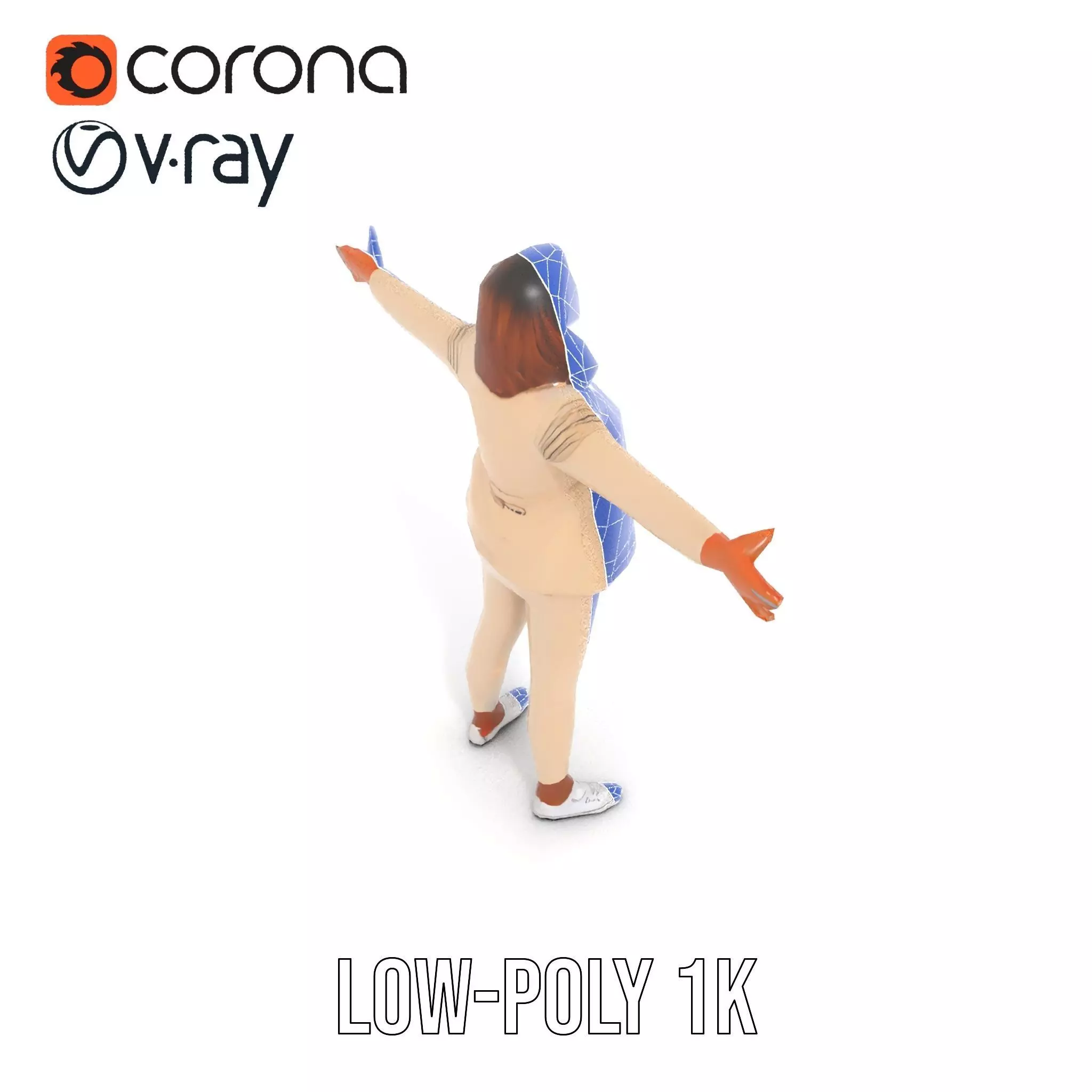 Stylish Business Attire Model Pack with Dynamic Pose Low-poly 3D model_9