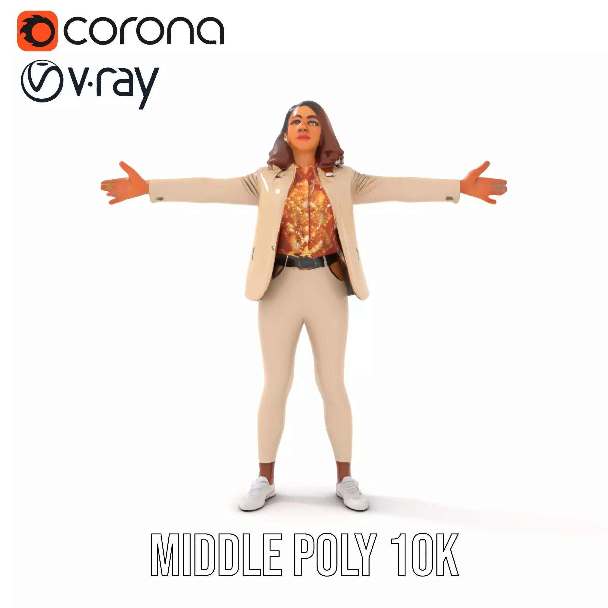 Stylish Business Attire Model Pack with Dynamic Pose Low-poly 3D model_7