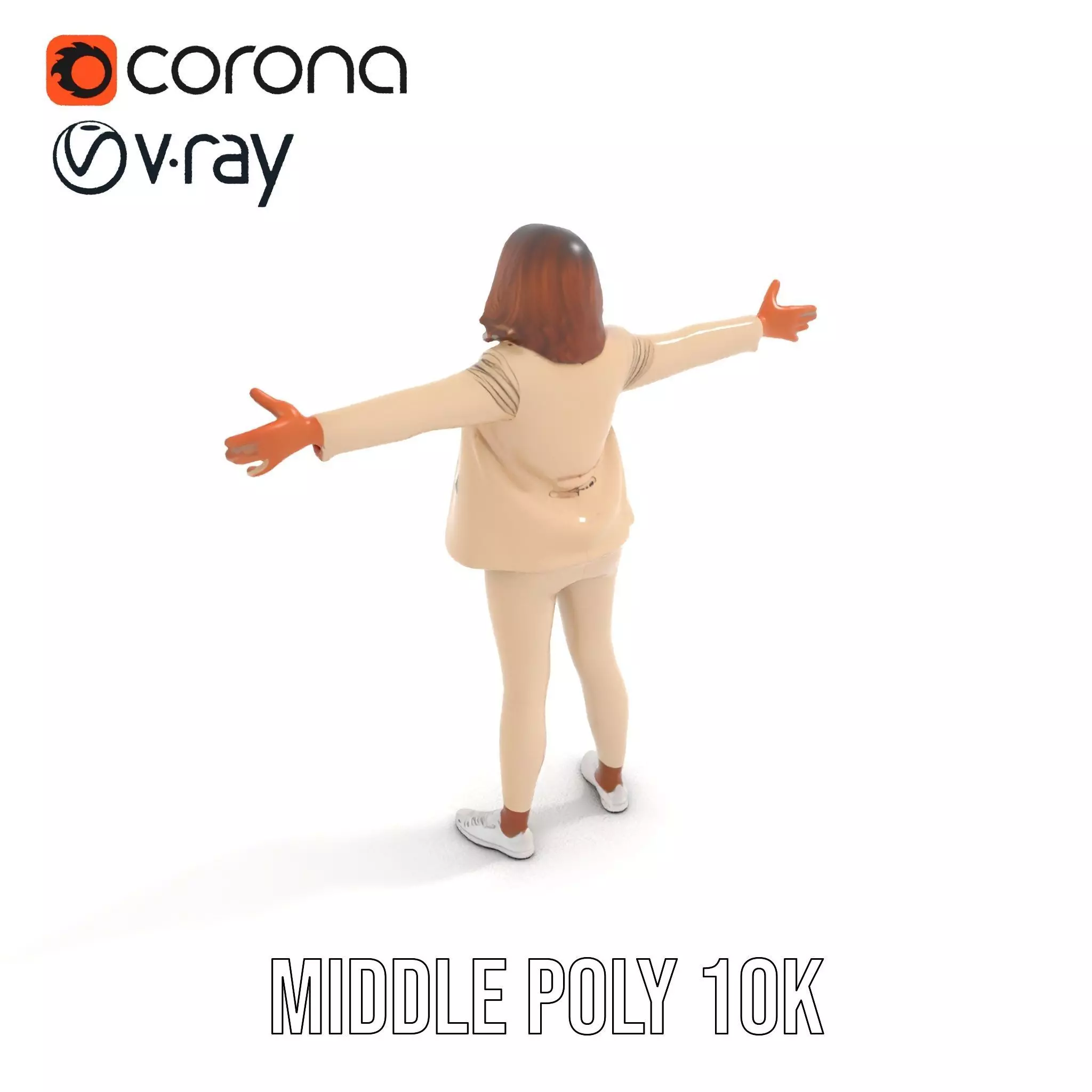 Stylish Business Attire Model Pack with Dynamic Pose Low-poly 3D model_19