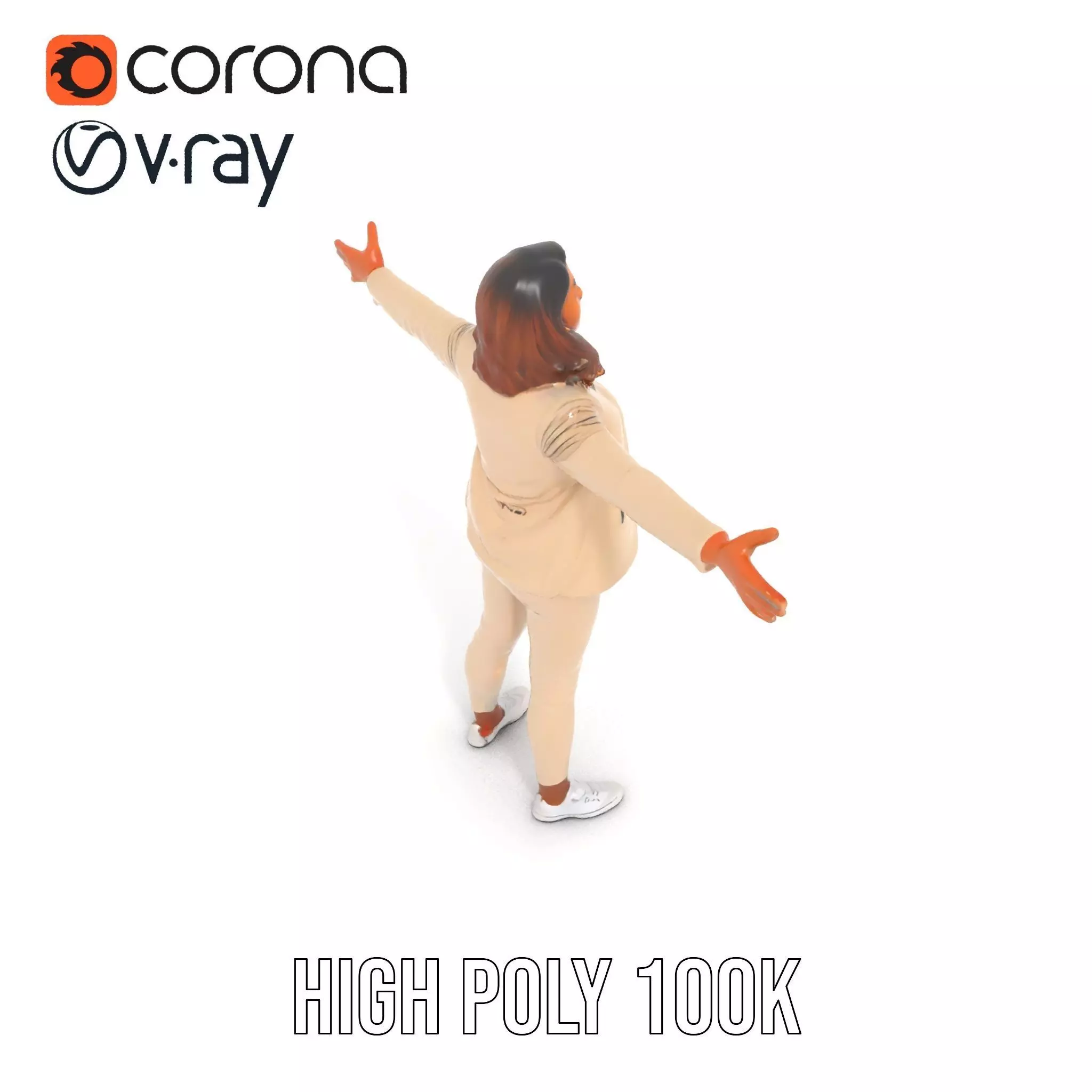 Stylish Business Attire Model Pack with Dynamic Pose Low-poly 3D model_29