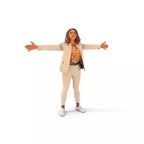Stylish Business Attire Model Pack with Dynamic Pose Low-poly 3D model