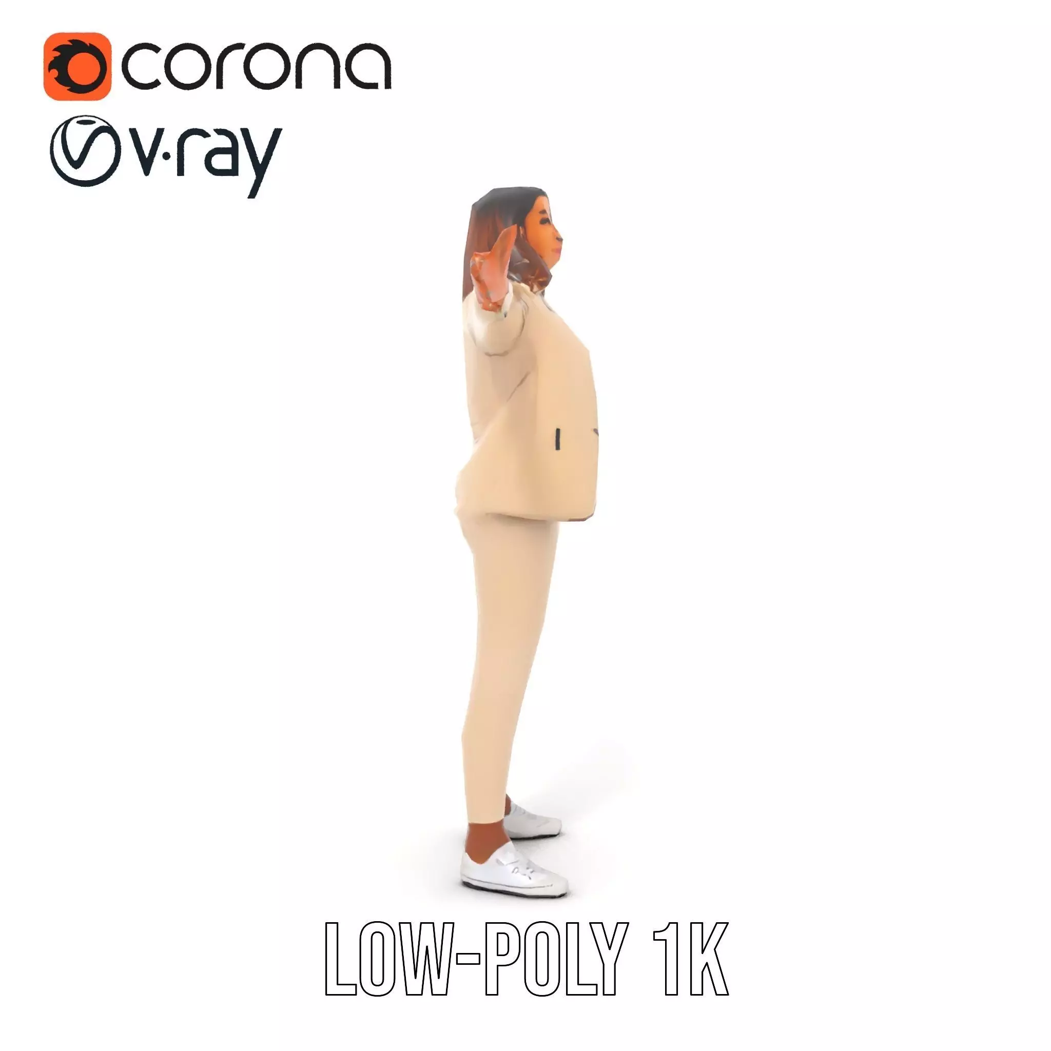 Stylish Business Attire Model Pack with Dynamic Pose Low-poly 3D model_31