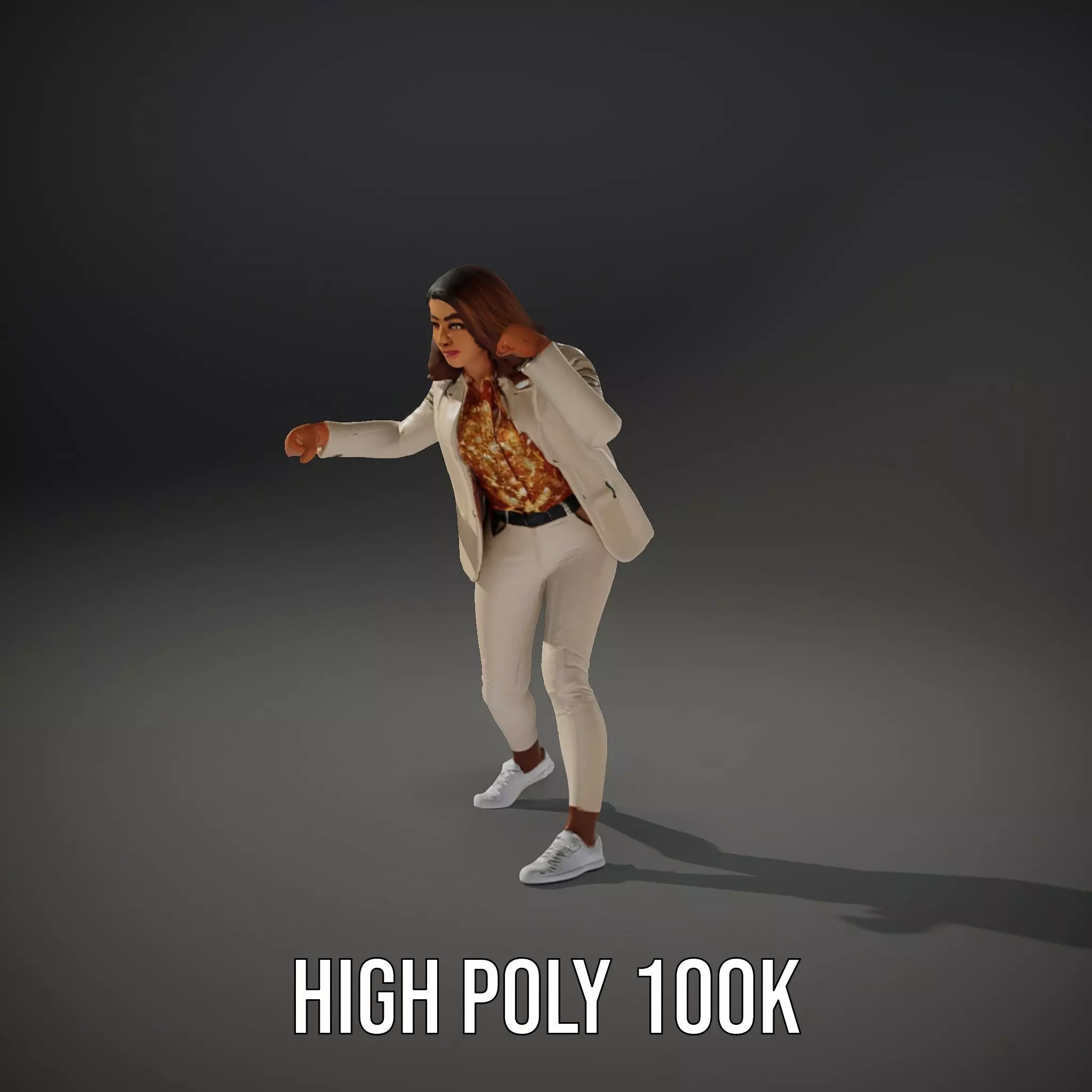 Stylish Business Attire Model Pack with Dynamic Pose Low-poly 3D model_33