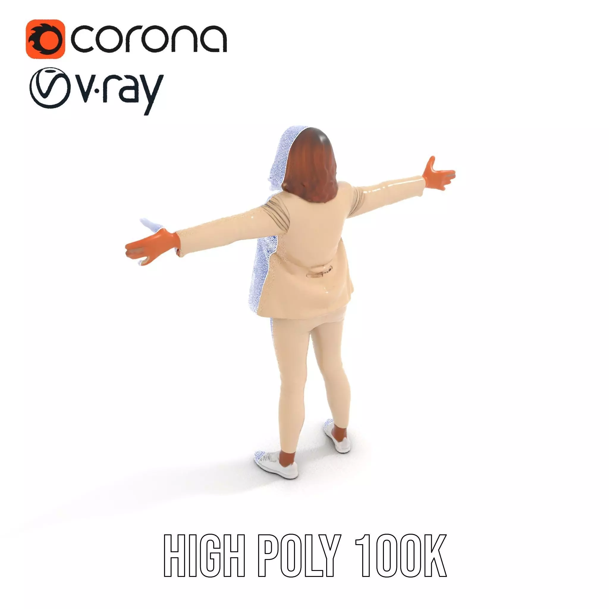 Stylish Business Attire Model Pack with Dynamic Pose Low-poly 3D model_10