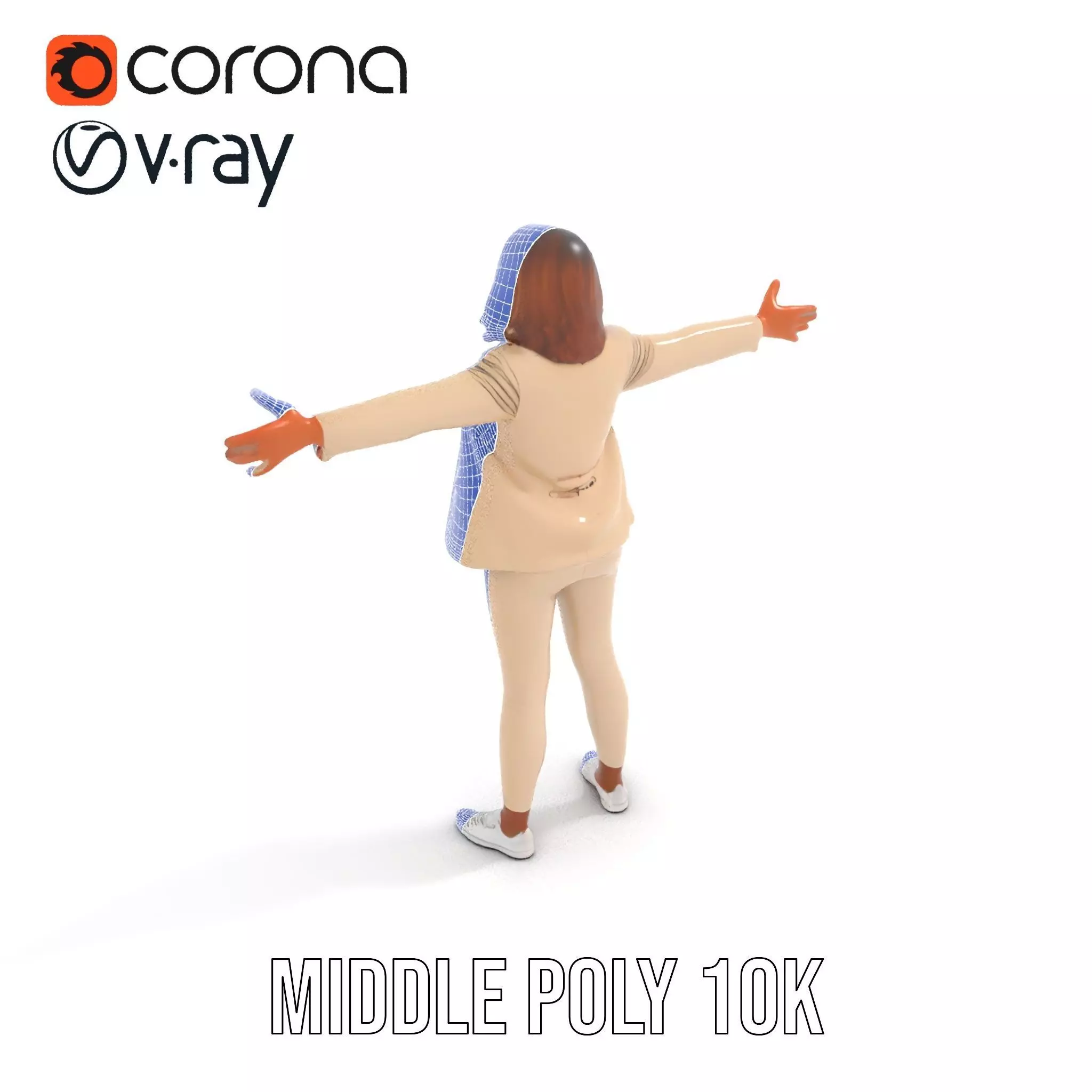 Stylish Business Attire Model Pack with Dynamic Pose Low-poly 3D model_14