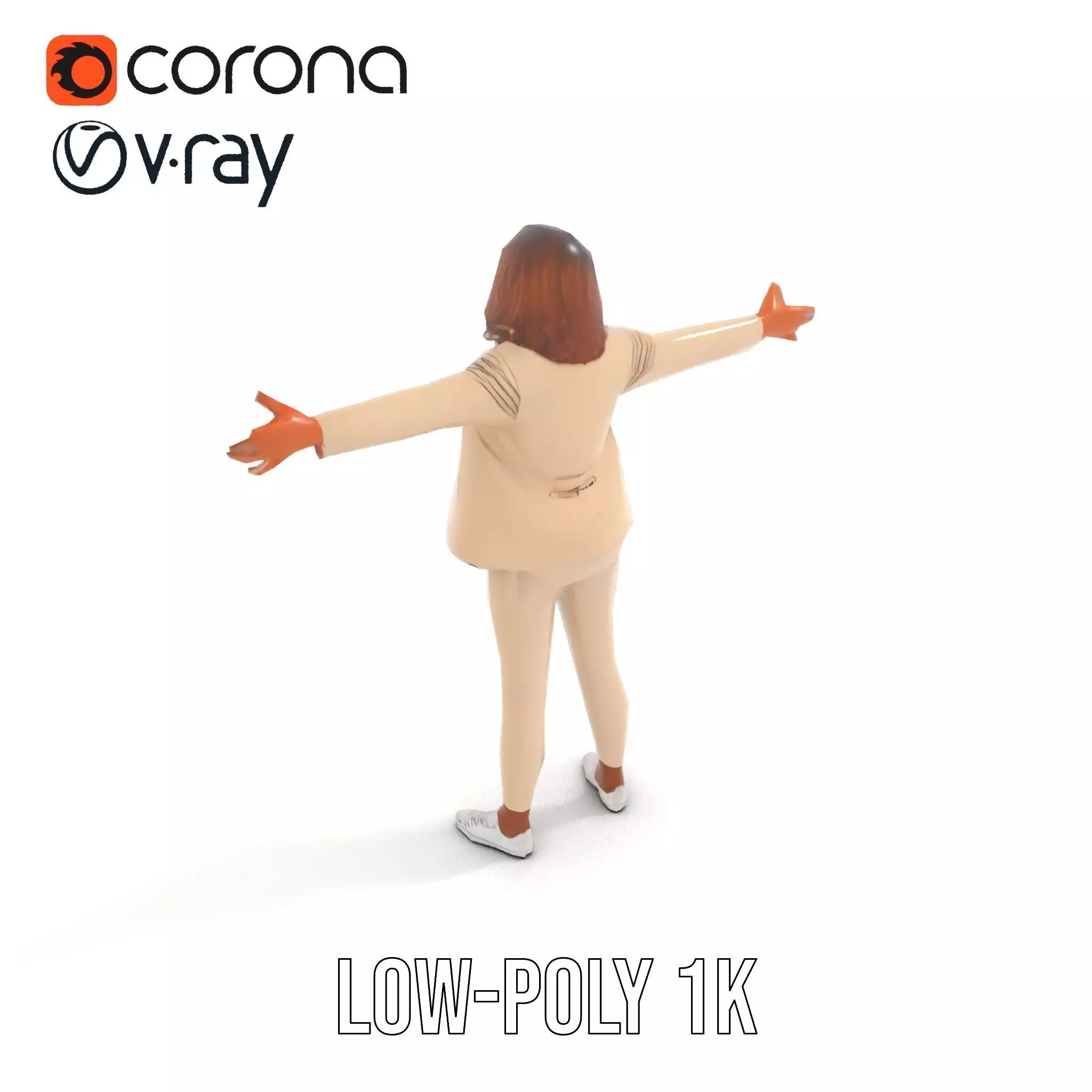 Stylish Business Attire Model Pack with Dynamic Pose Low-poly 3D model_8