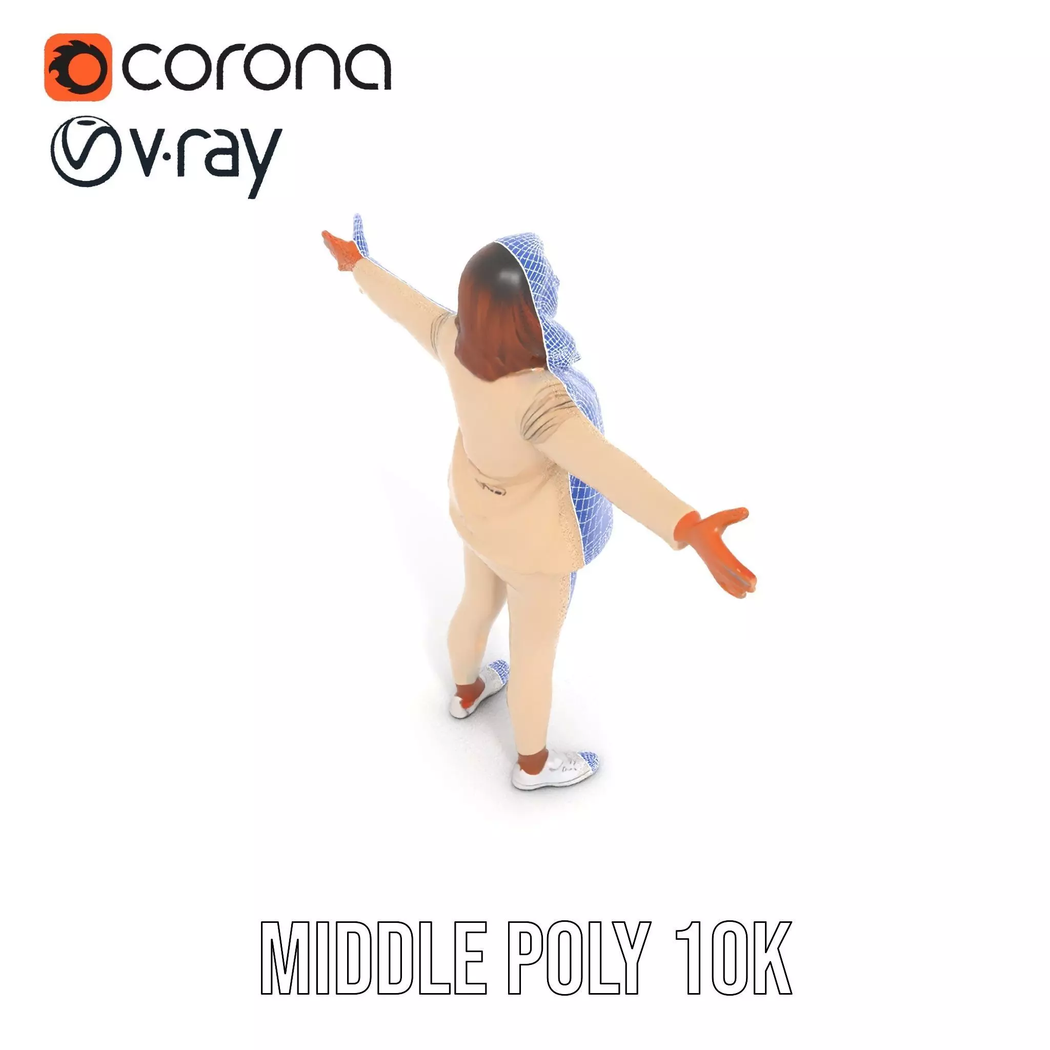 Stylish Business Attire Model Pack with Dynamic Pose Low-poly 3D model_17