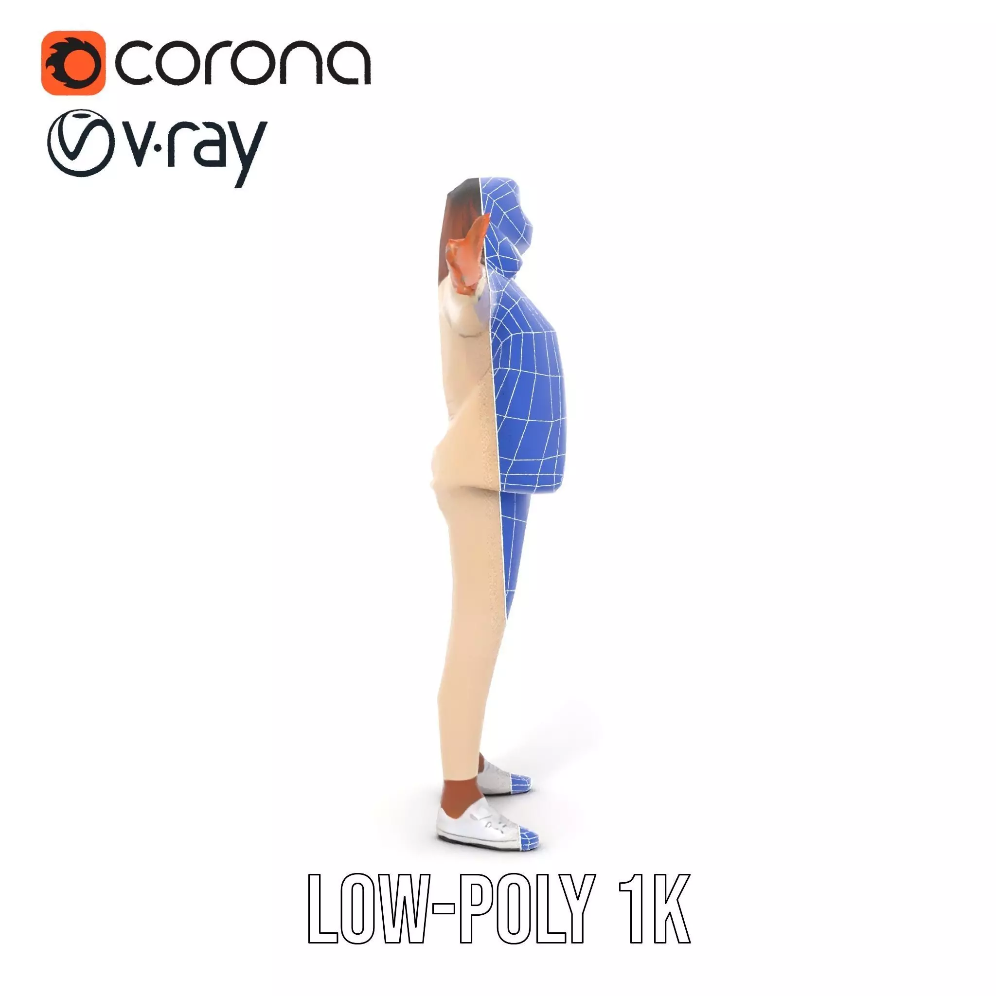 Stylish Business Attire Model Pack with Dynamic Pose Low-poly 3D model_25