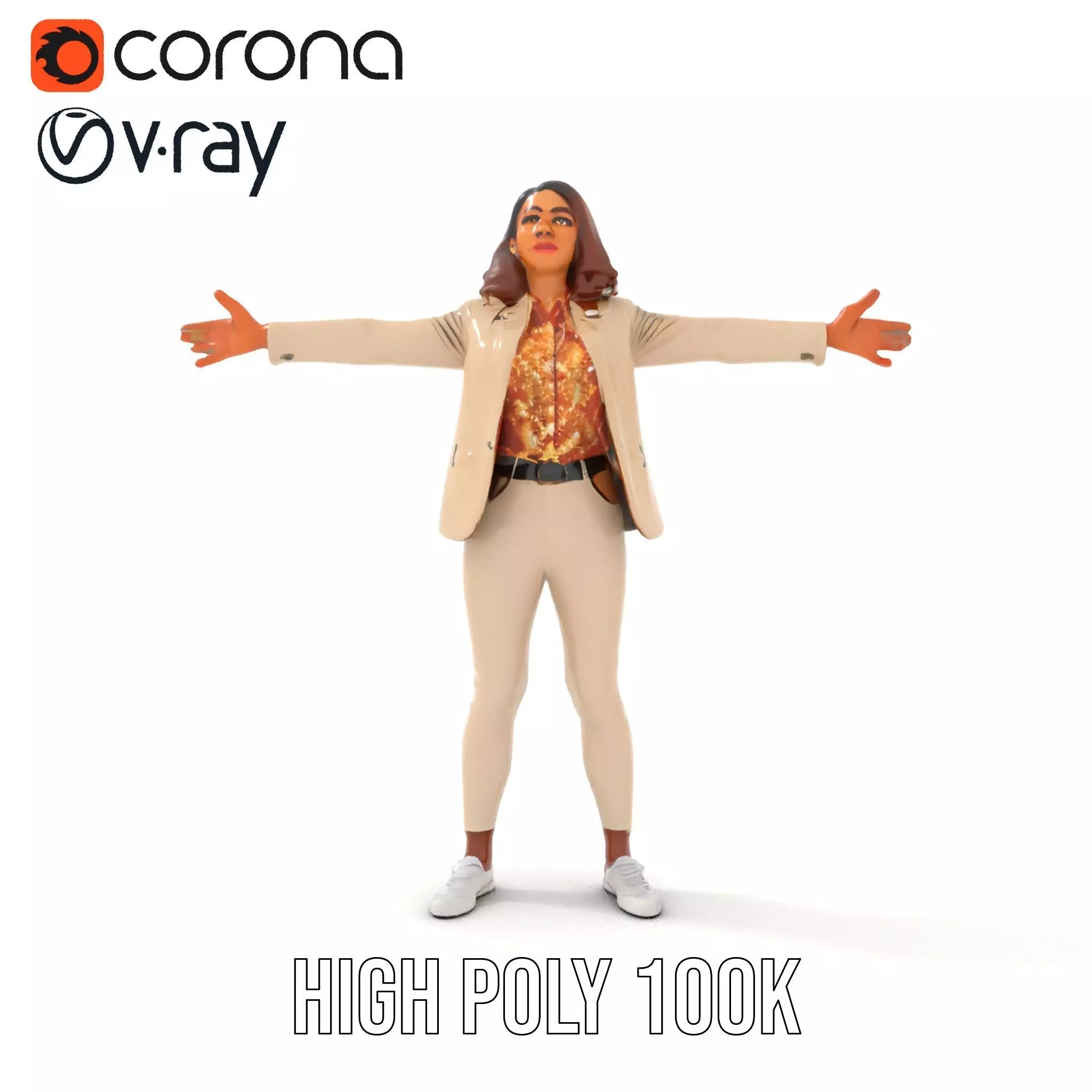 Stylish Business Attire Model Pack with Dynamic Pose Low-poly 3D model_13