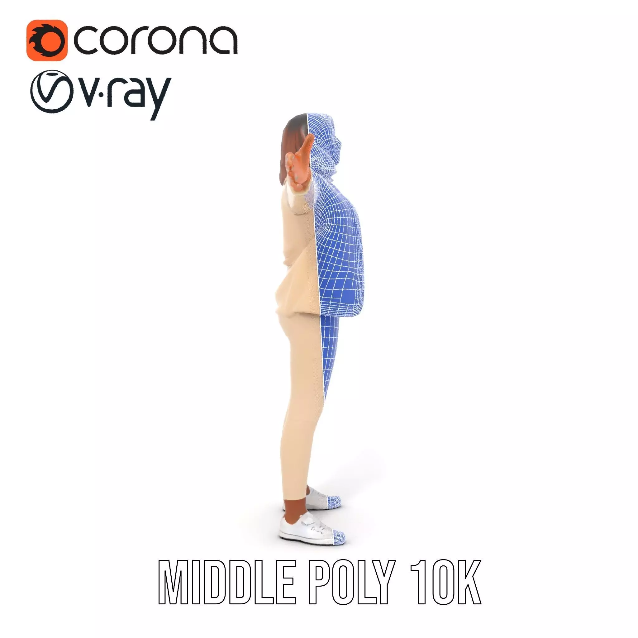 Stylish Business Attire Model Pack with Dynamic Pose Low-poly 3D model_30