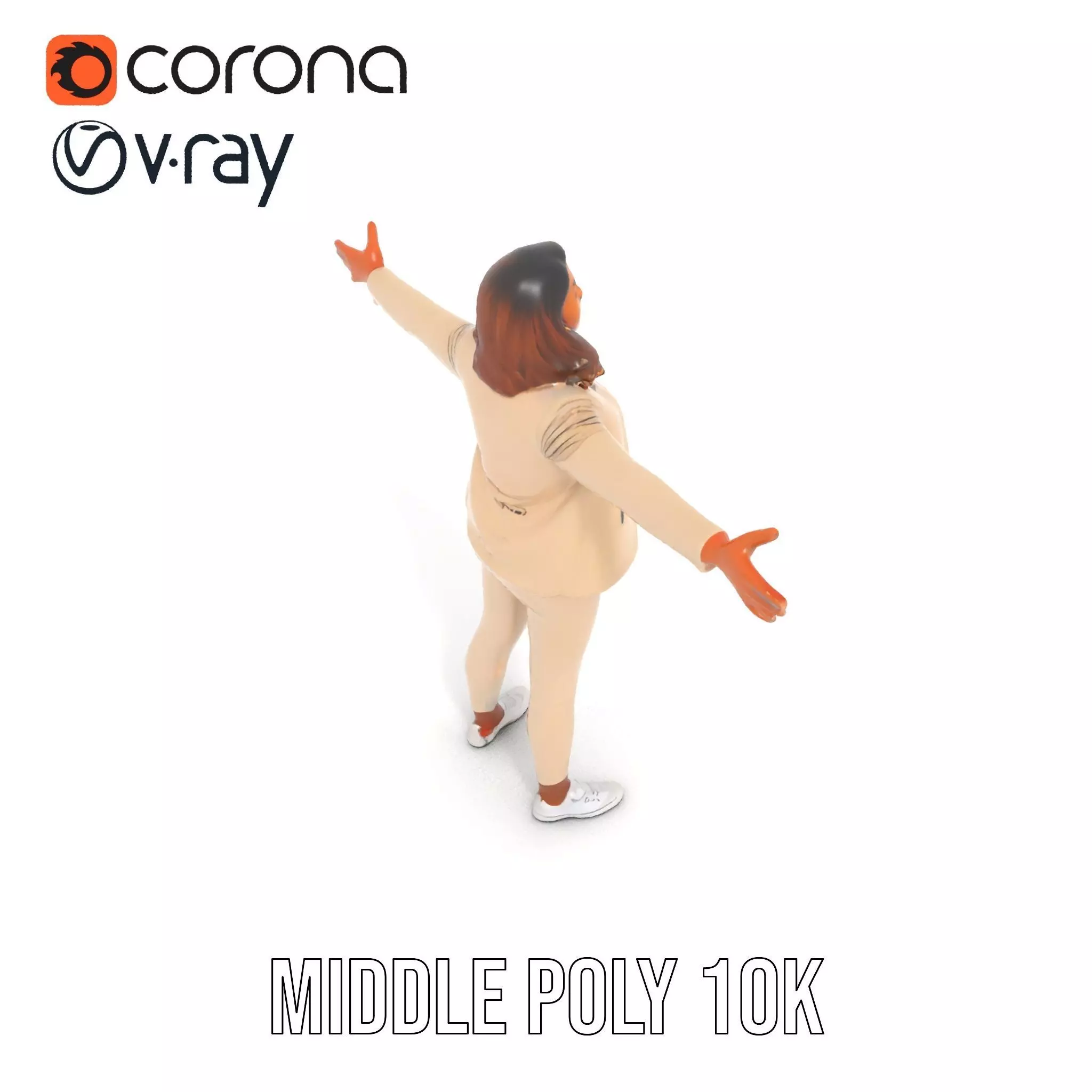 Stylish Business Attire Model Pack with Dynamic Pose Low-poly 3D model_11