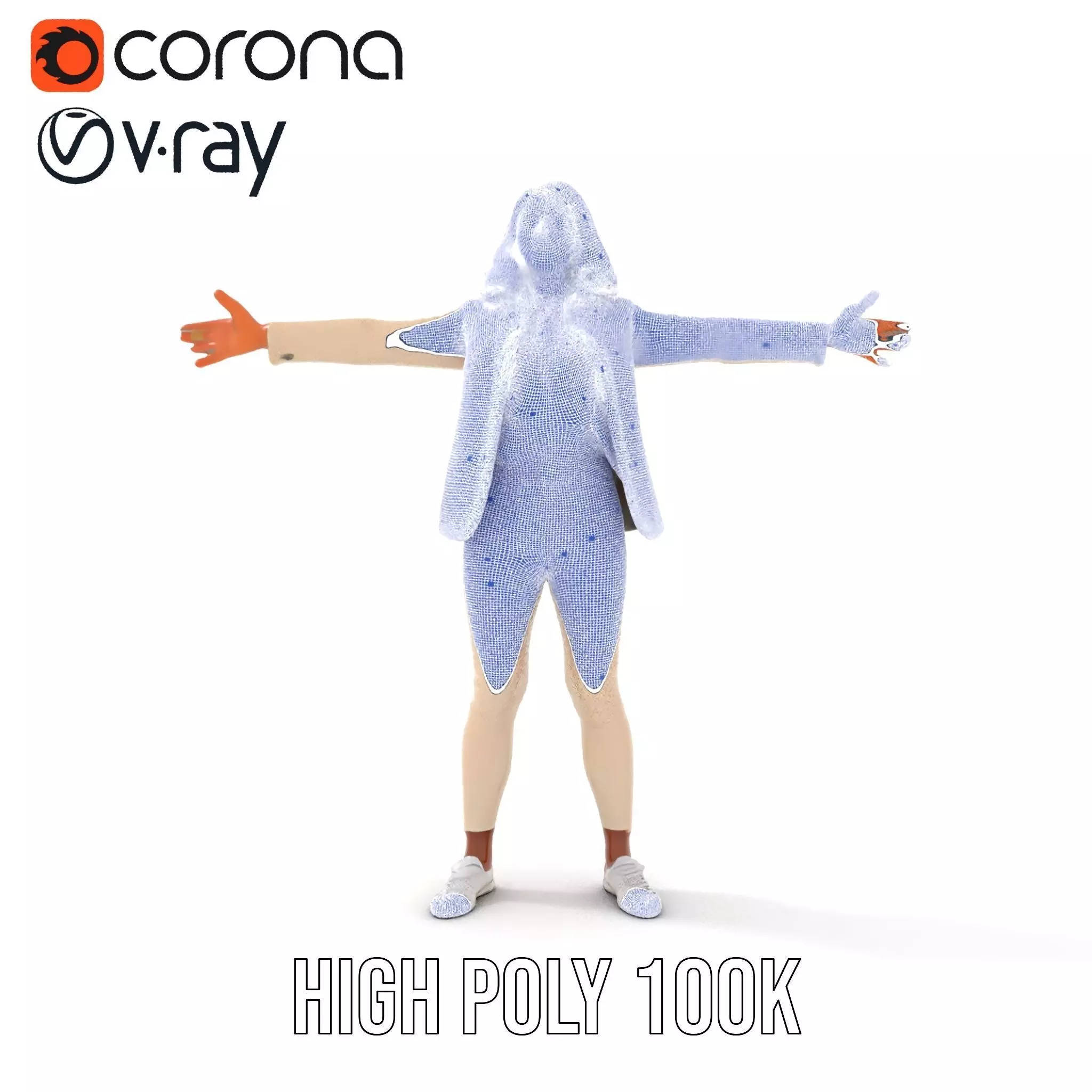 Stylish Business Attire Model Pack with Dynamic Pose Low-poly 3D model_32