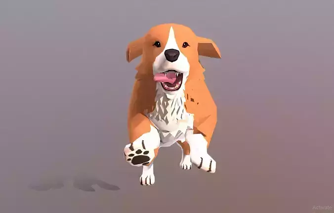 Dog Running Cycle Chubby Orange DOg