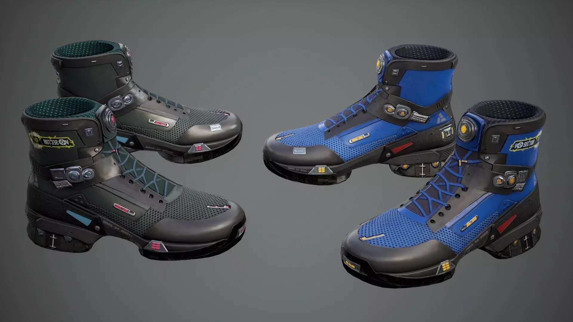 Sci-Fi Sneakers p02 Low-poly 3D model_2