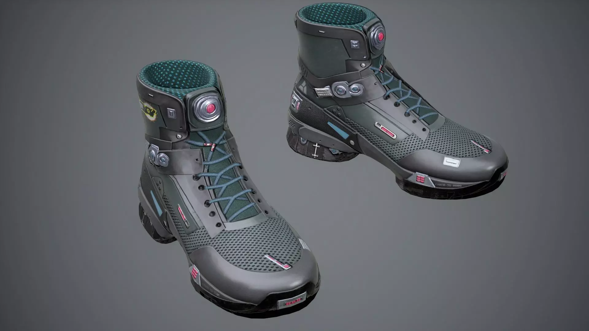 Sci-Fi Sneakers p02 Low-poly 3D model_3