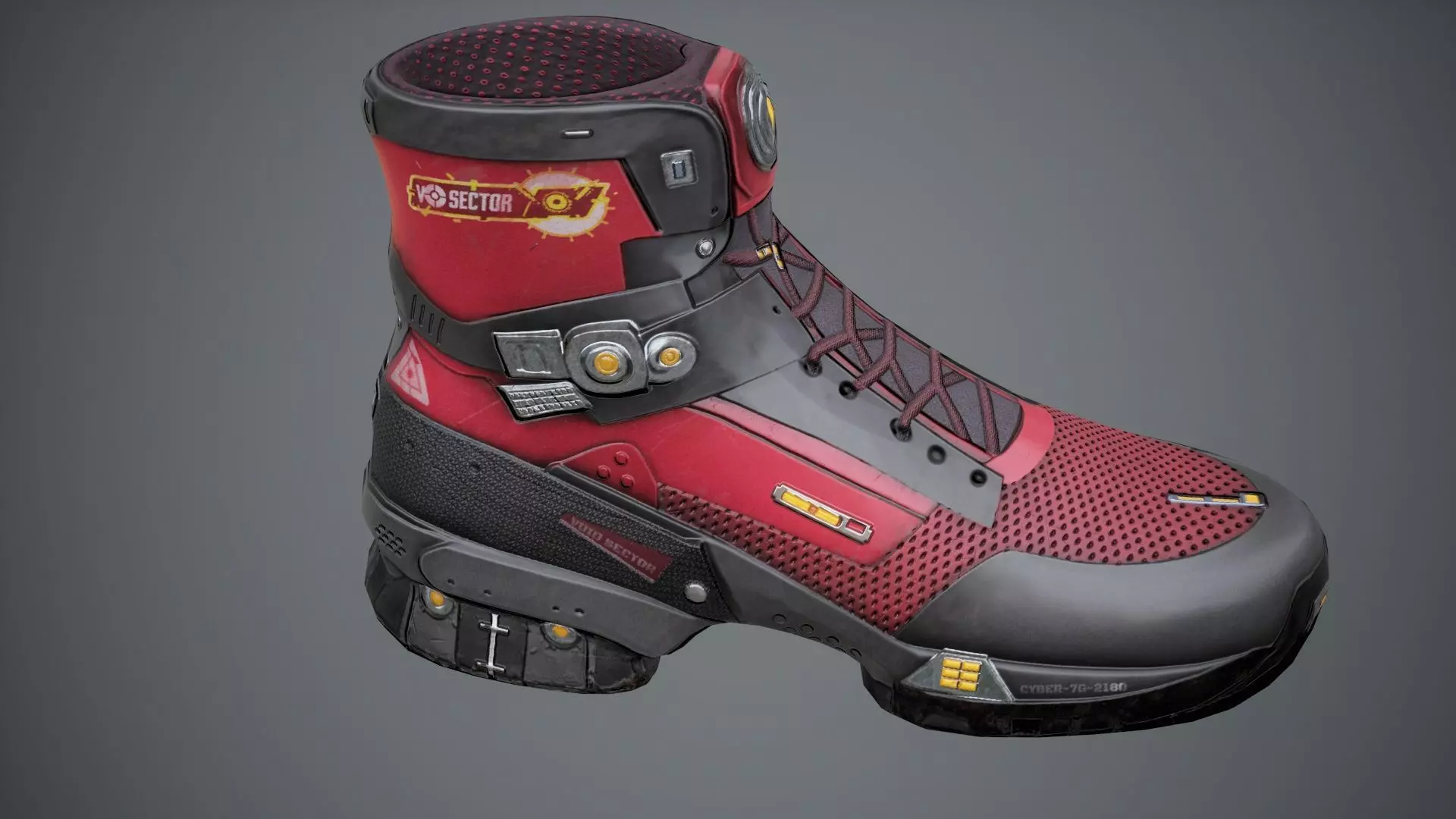 Sci-Fi Sneakers p02 Low-poly 3D model_4