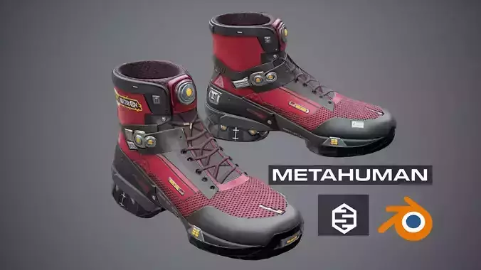 Sci-Fi Sneakers p02 Low-poly 3D model