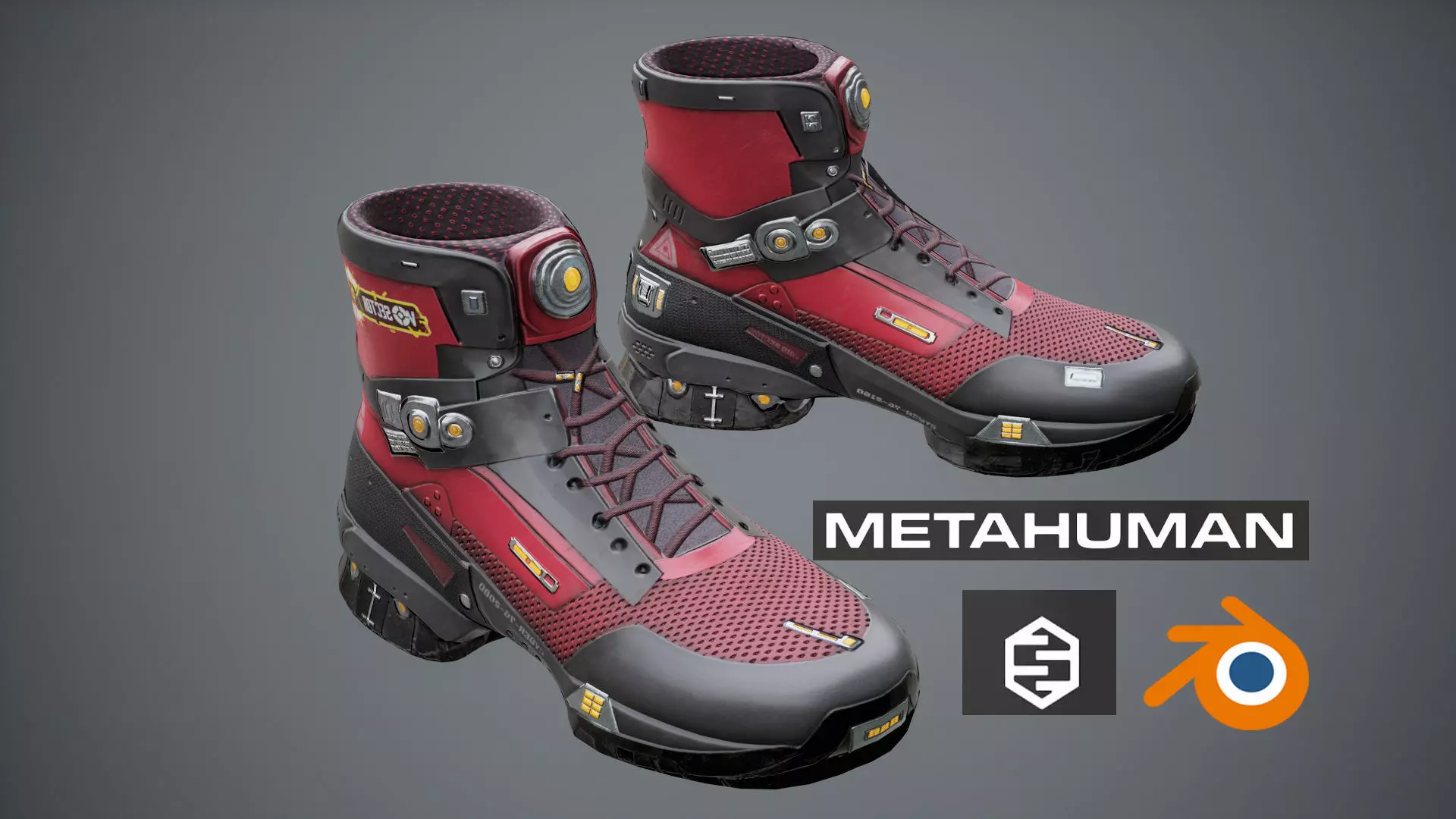 Sci-Fi Sneakers p02 Low-poly 3D model_0