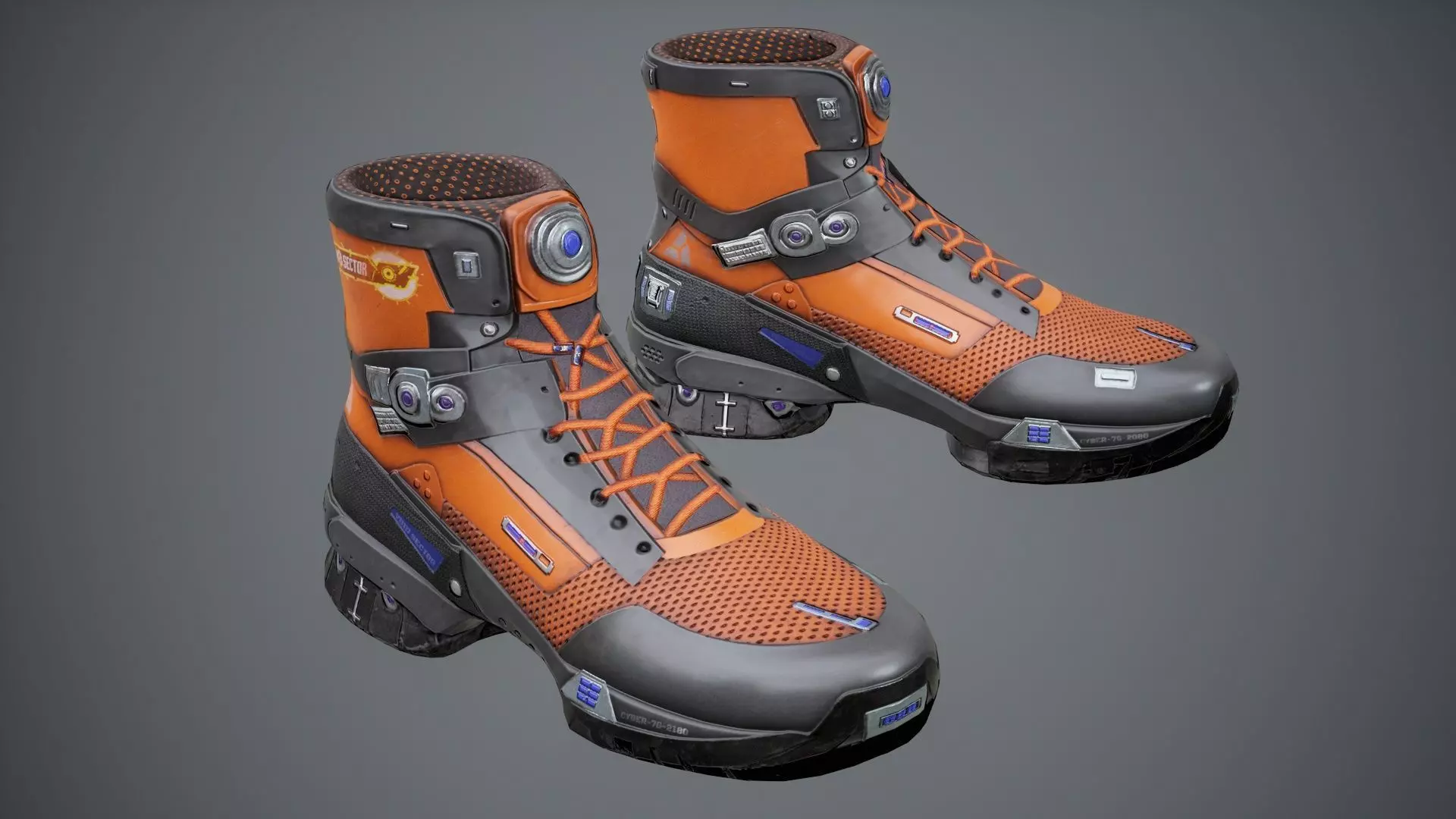 Sci-Fi Sneakers p02 Low-poly 3D model_1