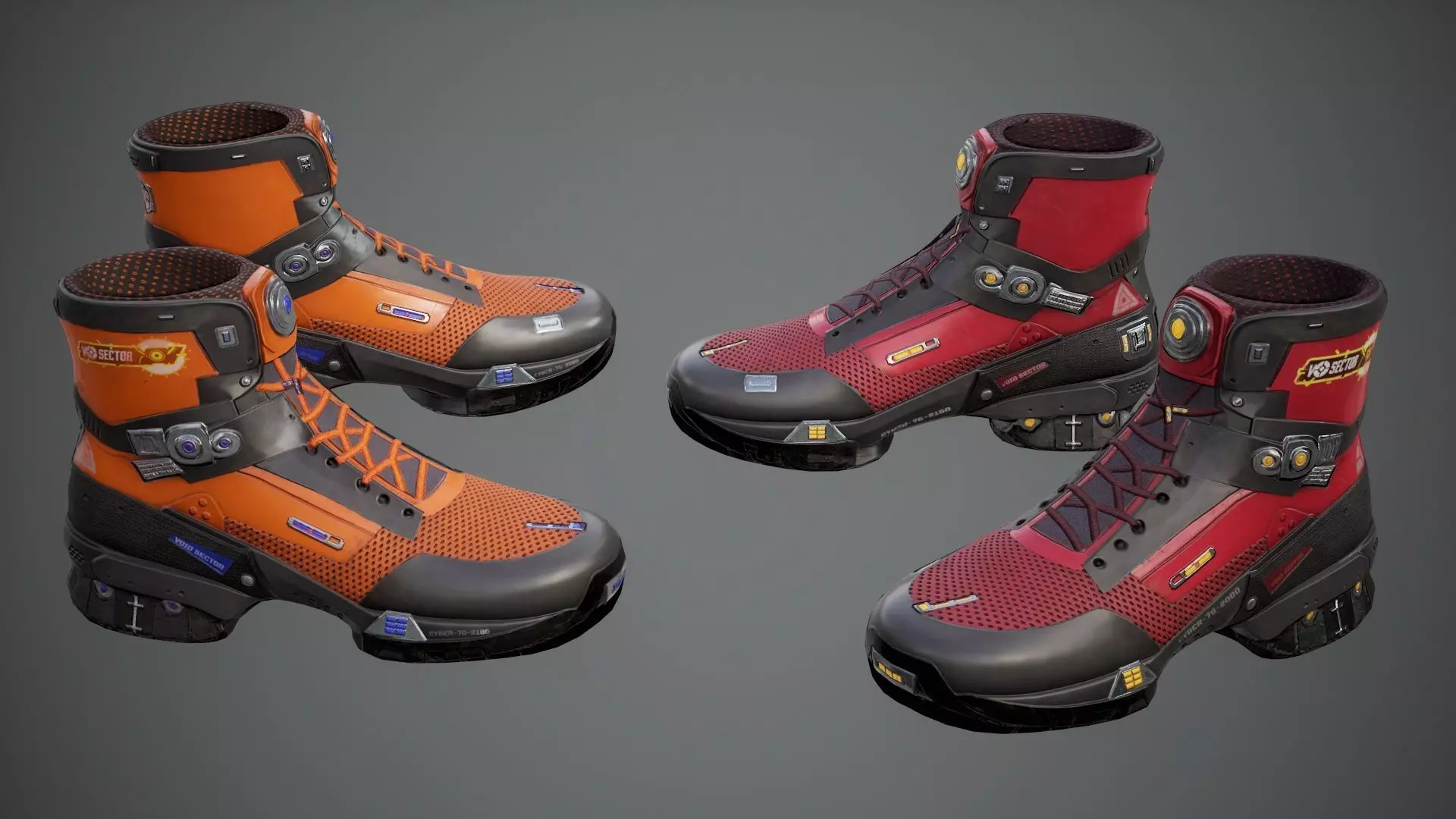 Sci-Fi Sneakers p02 Low-poly 3D model_9