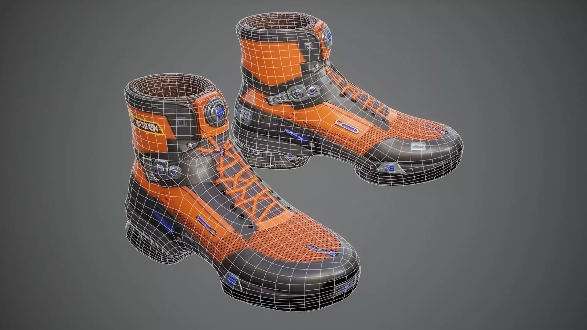 Sci-Fi Sneakers p02 Low-poly 3D model_10