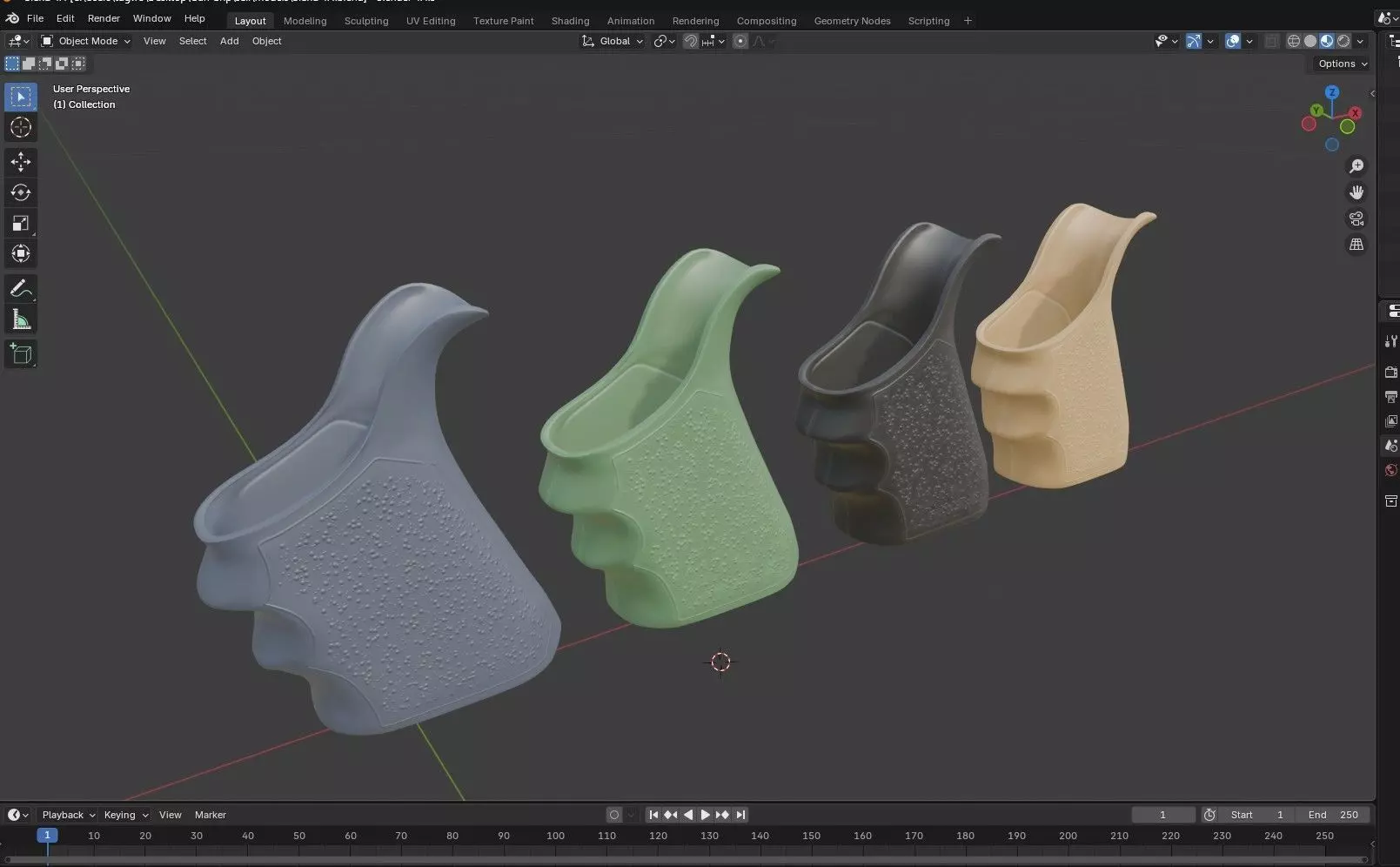 Glock 17 Gun Grip Low-poly 3D model_17