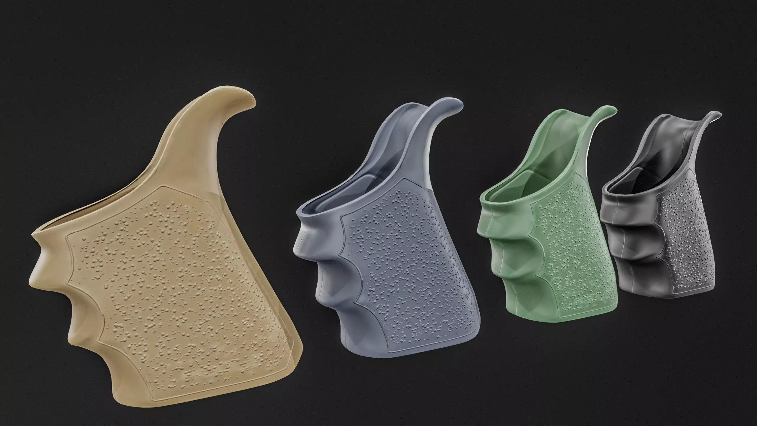 Glock 17 Gun Grip Low-poly 3D model_1