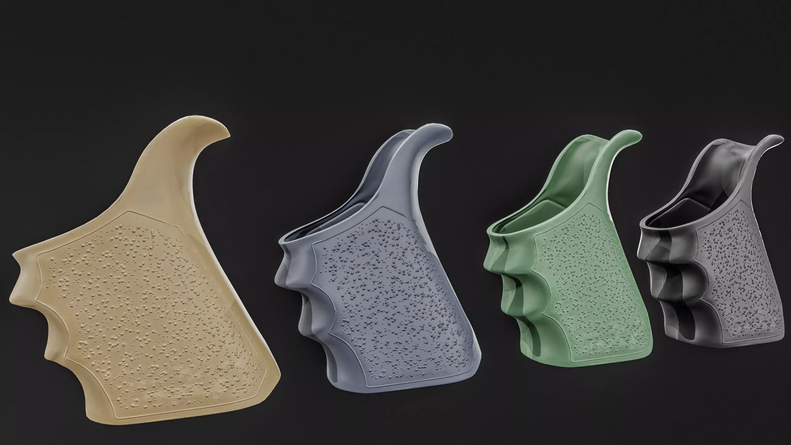 Glock 17 Gun Grip Low-poly 3D model_7