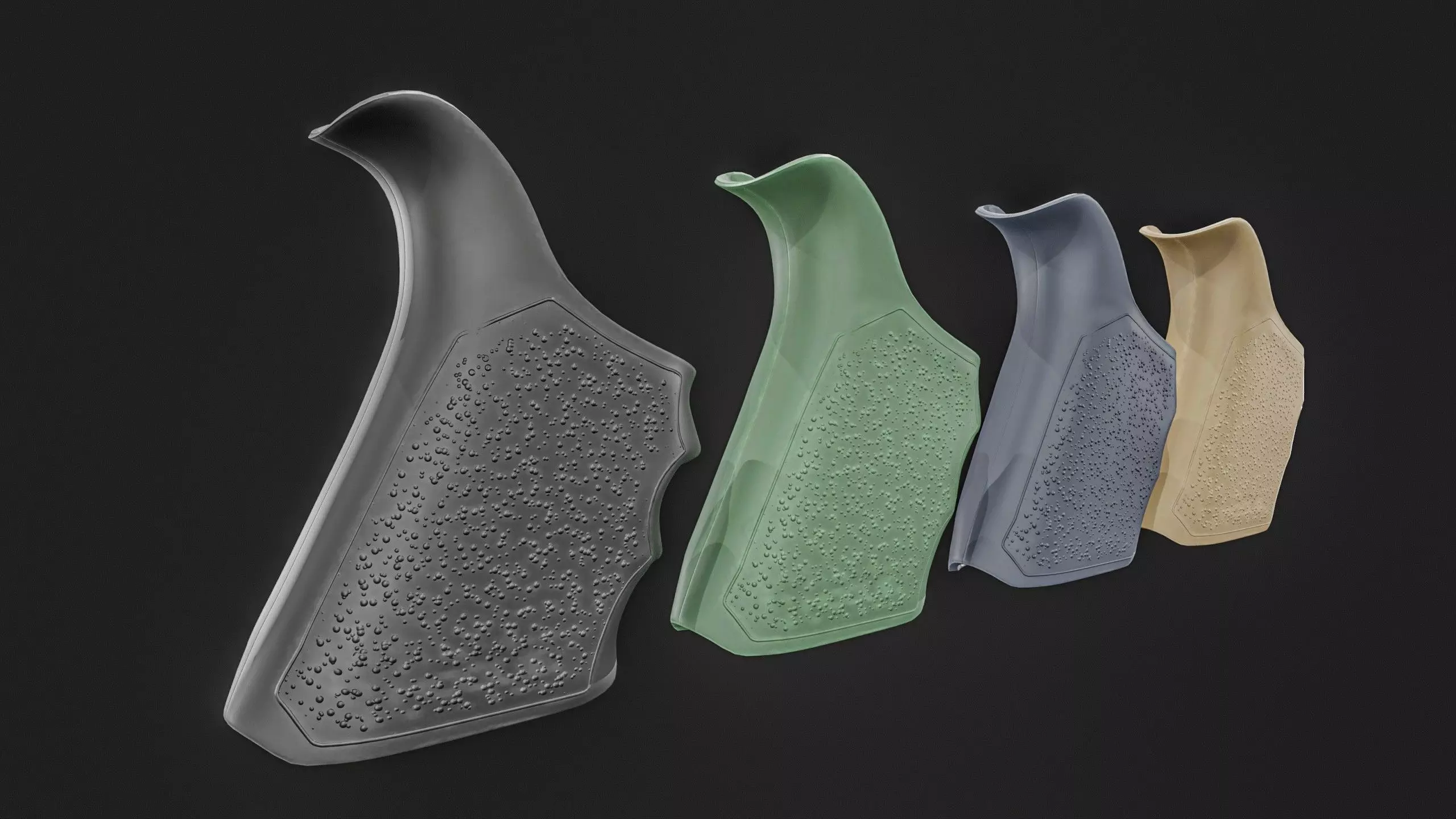 Glock 17 Gun Grip Low-poly 3D model_4