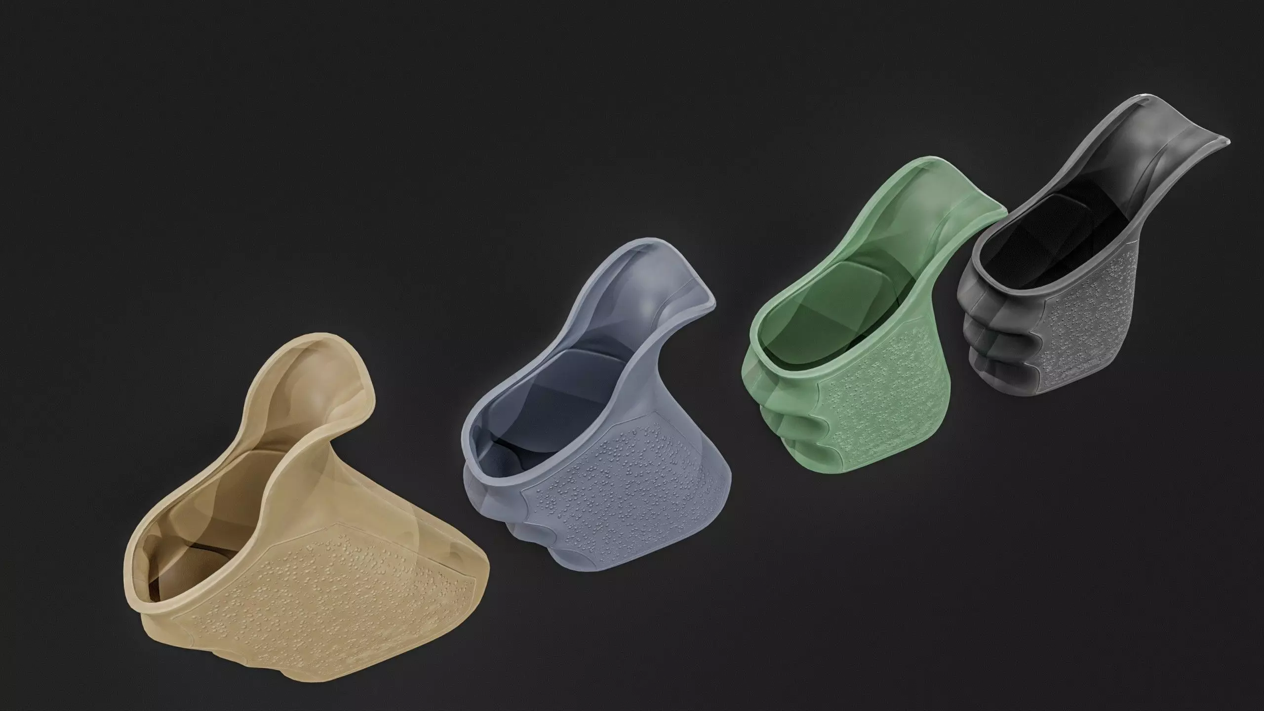 Glock 17 Gun Grip Low-poly 3D model_2