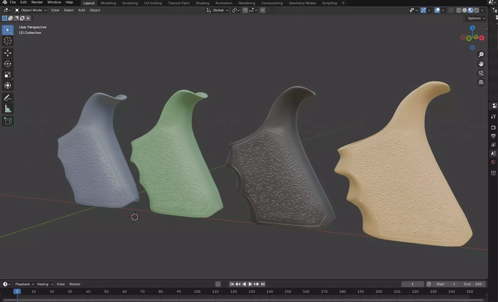 Glock 17 Gun Grip Low-poly 3D model_18