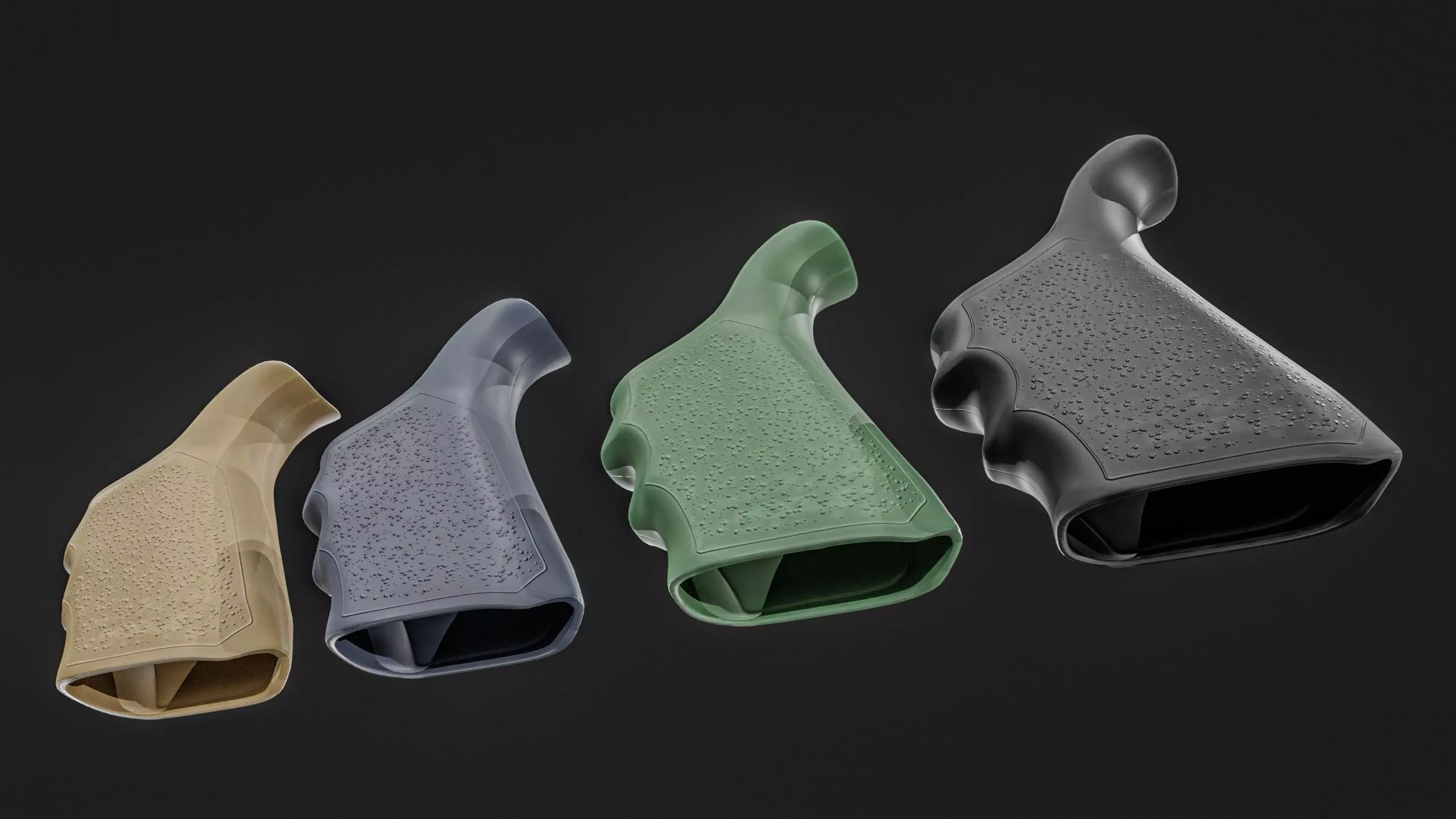 Glock 17 Gun Grip Low-poly 3D model_3