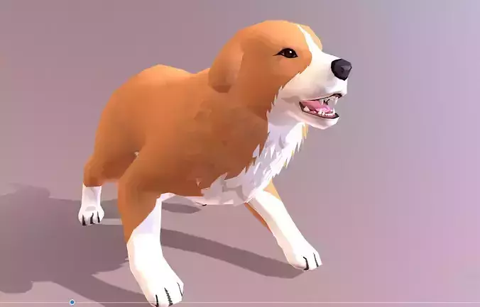 Retriever  DOg Barking Cycle Orange chubby Dog Cycle 3D model