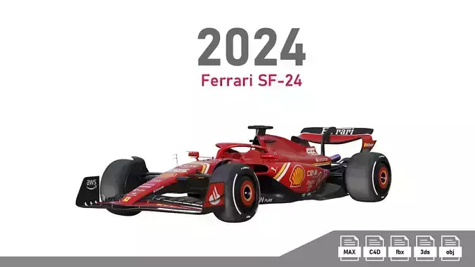 F1 Ferrari SF24 EVO 2024 3D model