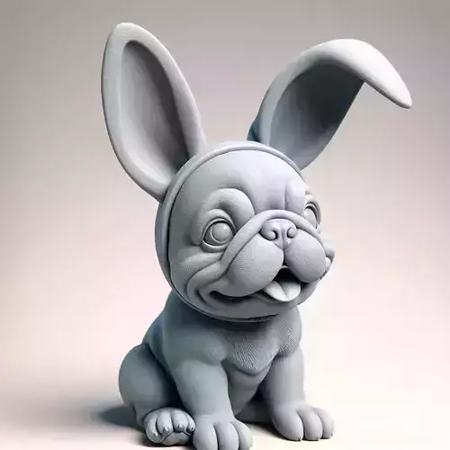 French Bulldog Puppy with Bunny Ears