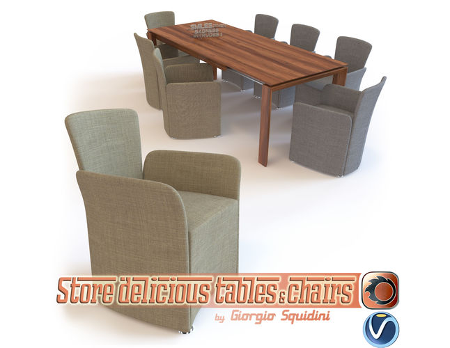 Chair NIDO Table OMNIA dining set CALLIGARIS supplemented Low-poly 3D model