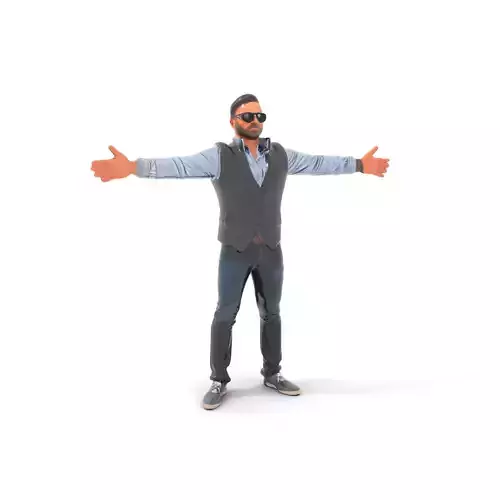 Casual Male Character Model Pack with Sunglasses Low-poly 3D model
