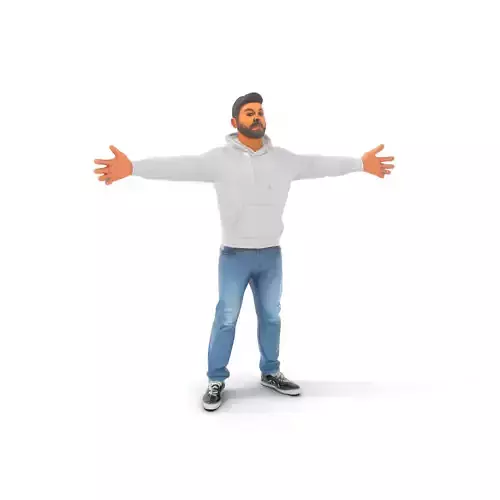 Casual Male Character in Hoodie Model Pack Low-poly 3D model