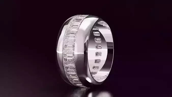 Channel Set Emerald Eternity Ring N08 3725CT EU54