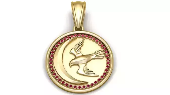 stunning gold pendant 3D print model