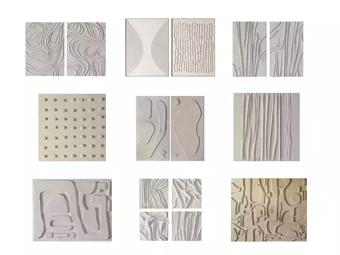 Wall Decor Set 02 3D Model Collection