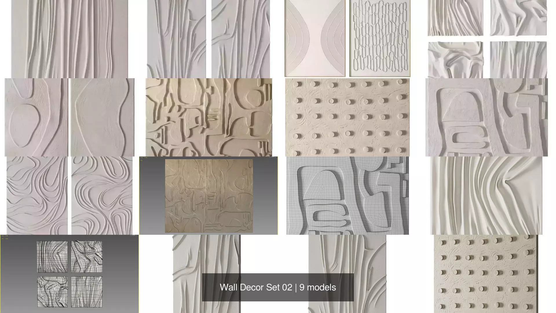 Wall Decor Set 02 3D Model Collection_1