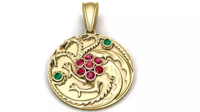 Dragon Crest Gold Pendant