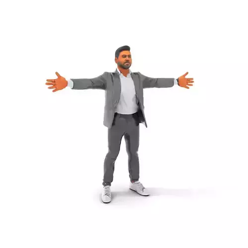 Businessman Model Pack with Gray Suit and Watch Low-poly 3D model