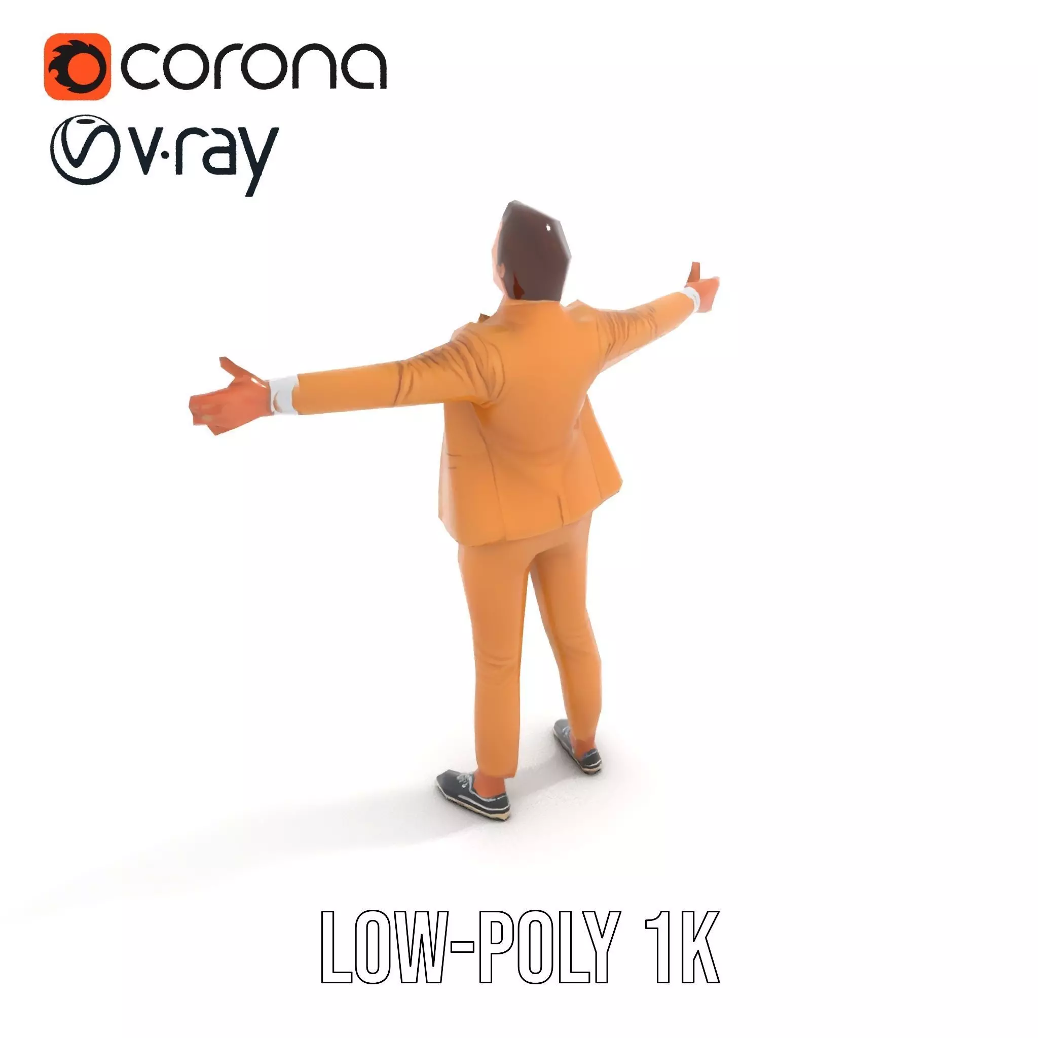 Business Professional Female Model Pack in Tan Suit Low-poly 3D model_9