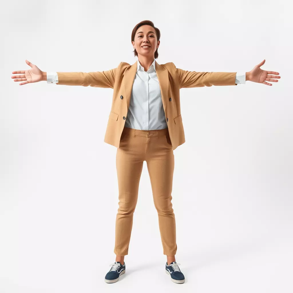 Business Professional Female Model Pack in Tan Suit Low-poly 3D model_3
