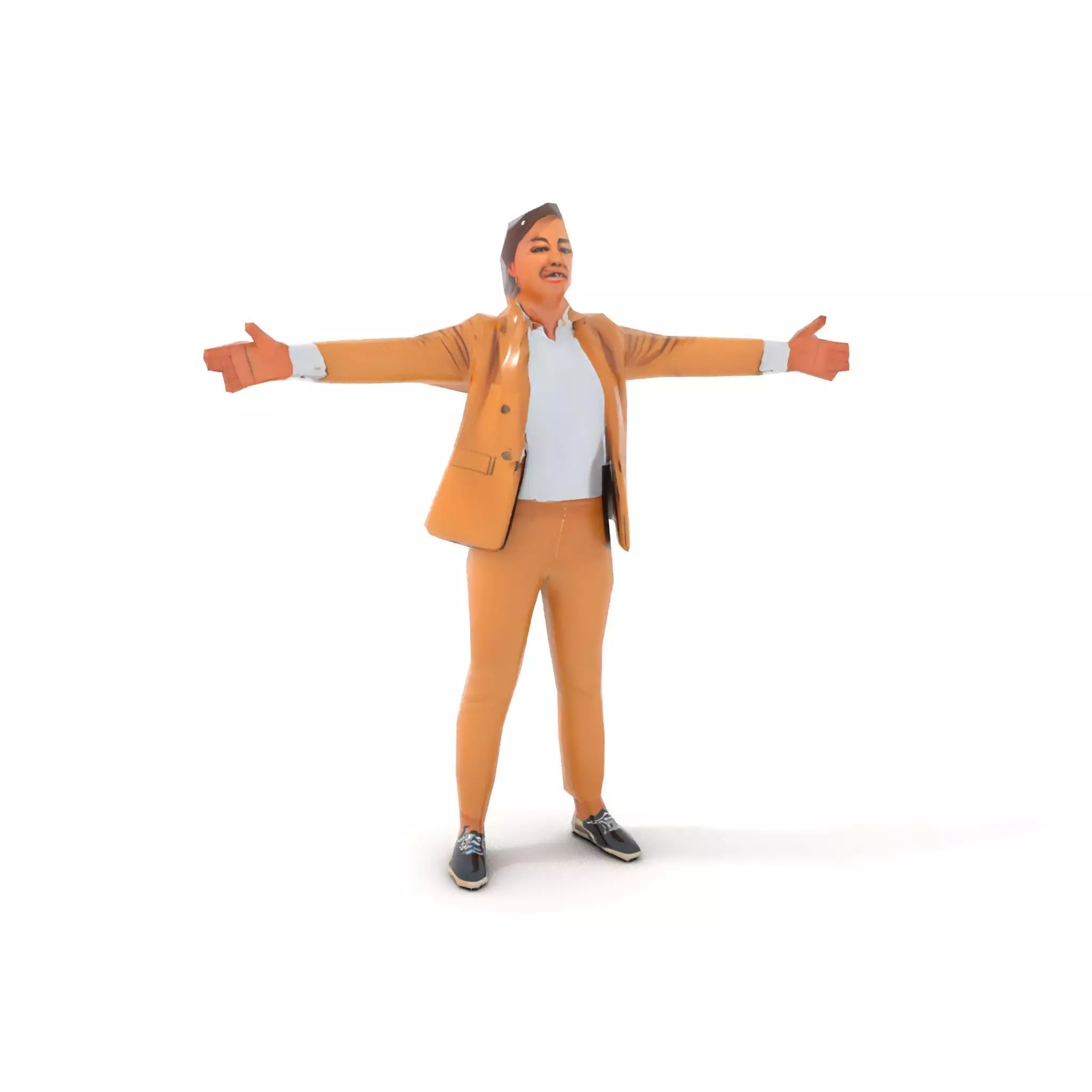 Business Professional Female Model Pack in Tan Suit Low-poly 3D model_8