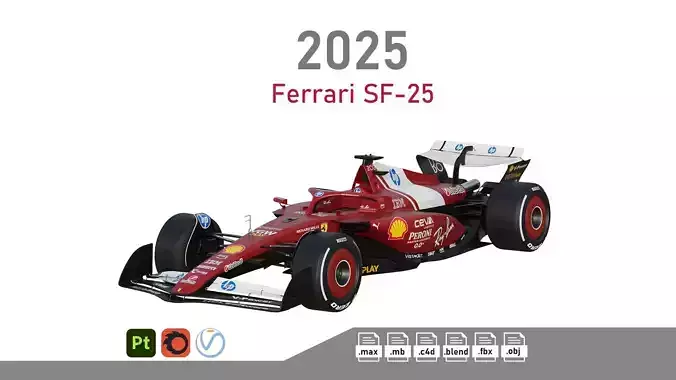 F1 Ferrari SF-25 2025 3D model