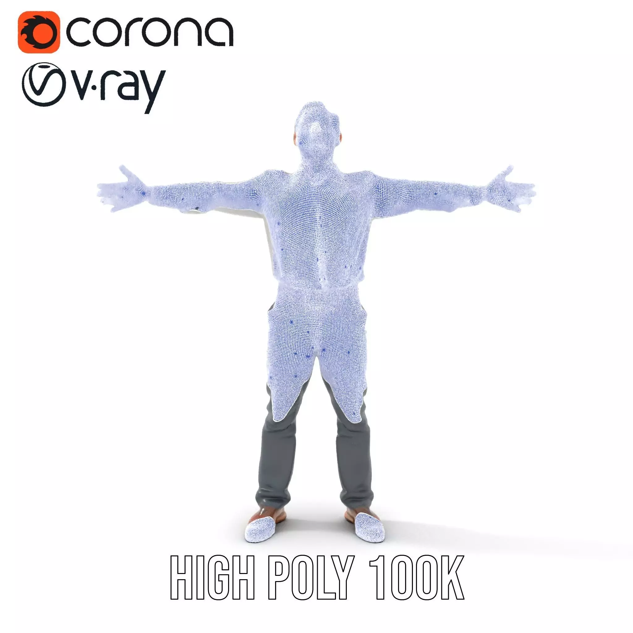 Professional Male Character Model Pack with Rigged Outfit Low-poly 3D model_35